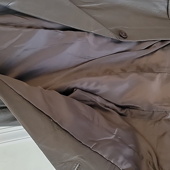 Gray leather blazer jacket, Size 12 - Picture 6 of 6